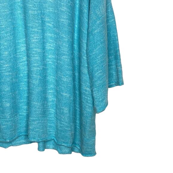 Eskandar Womens One Size Teal Sweater Linen Blend Boxy Lagenlook Oversize - Picture 4 of 9